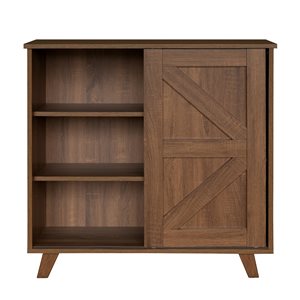 FurnitureR Latza Walnut Manufactured Wood 31.9-in W Sideboard with 3 Levels