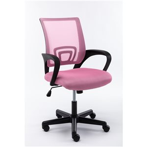 CASAINC Pink Ergonomic Adjustable-Height Swivel Task Chair with Padded Cushion