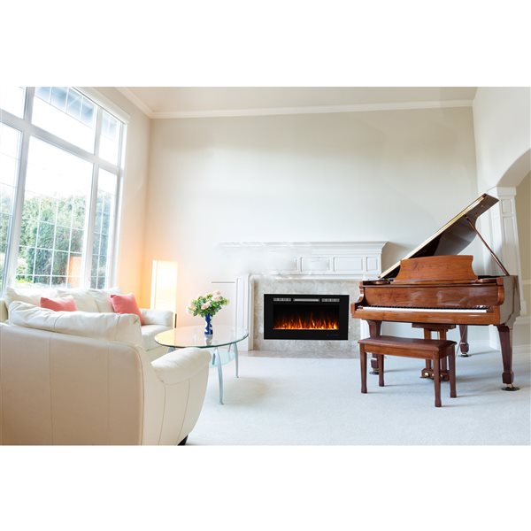 CASAINC 42-in Black LED Built-In Electric Fireplace