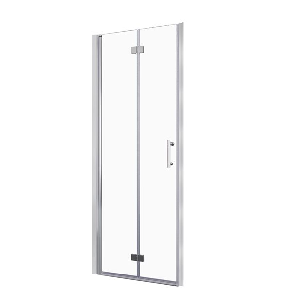 CASAINC 72-in x 30-in Clear Glass Semi-Frameless Reversible Bifold ...