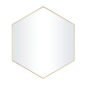 Grayson Lane 21-in x 24-in Oval Gold Contemporary Framed Wall Mirror