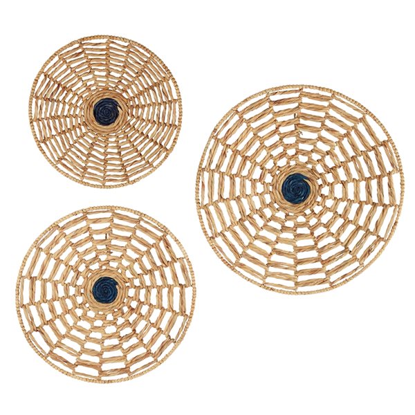 Grayson Lane  Brown Dried Plant Material Coastal Style Wall Decor - Set of 3