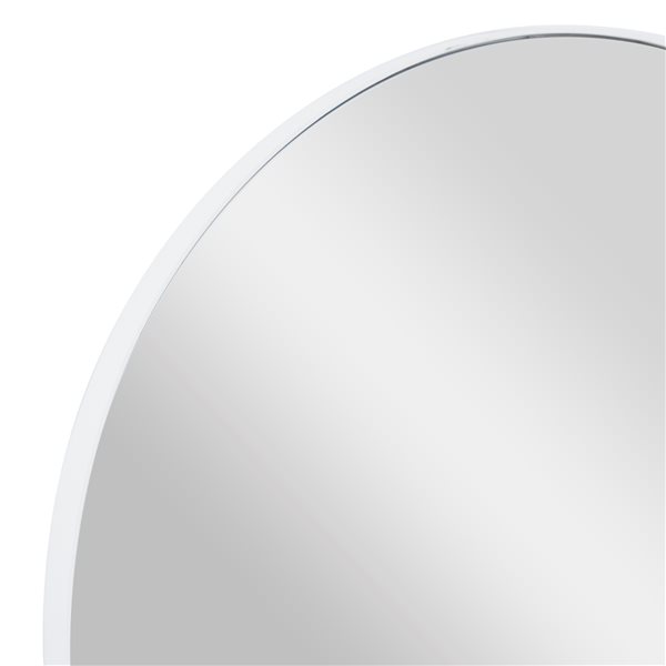 Grayson Lane 24-in x 24-in Round White Contemporary Framed Wall Mirror