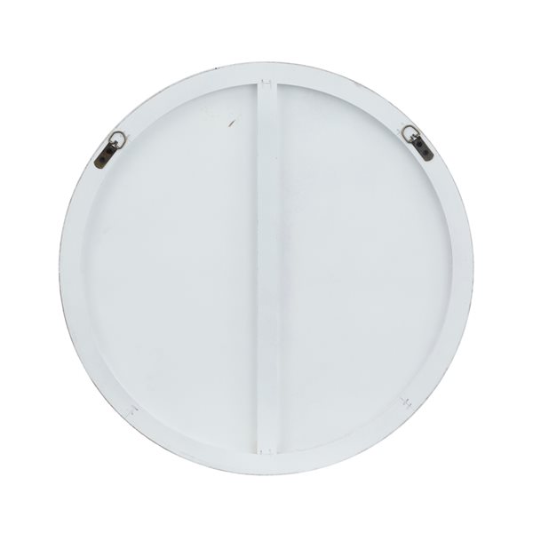 Grayson Lane 24-in x 24-in Round White Contemporary Framed Wall Mirror