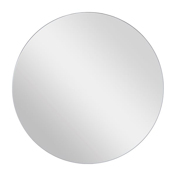 Grayson Lane 24-in x 24-in Round White Contemporary Framed Wall Mirror