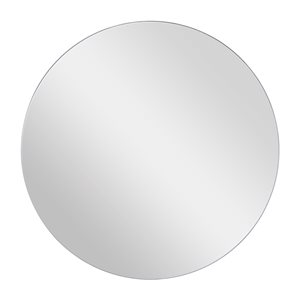 Grayson Lane 24-in x 24-in Round White Contemporary Framed Wall Mirror