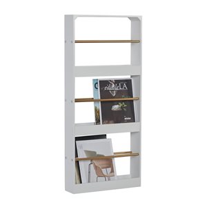 Grayson Lane 36-in x 16-in White Wood Glam Wall Shelves