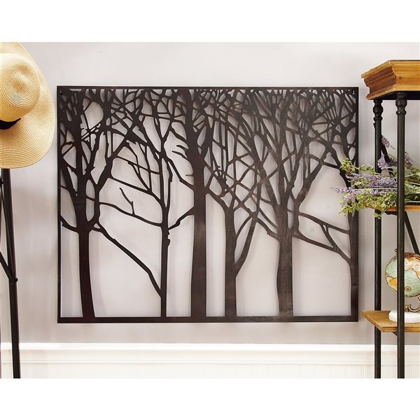 Grayson Lane 38-in x 29-in Black Metal Modern Wall Decor