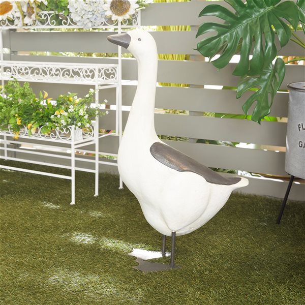 Greyson Lane 25-in x 8.3-in White Goose Garden Statue