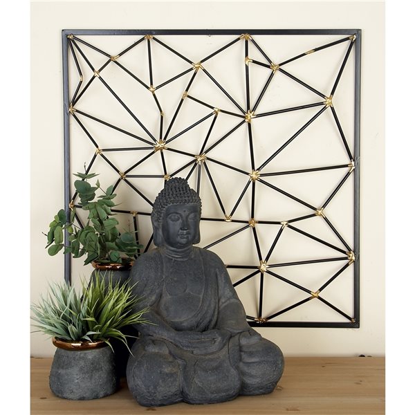 CosmoLiving by Cosmopolitan 32-in x 32-in Black Metal Modern Abstract Wall Decor