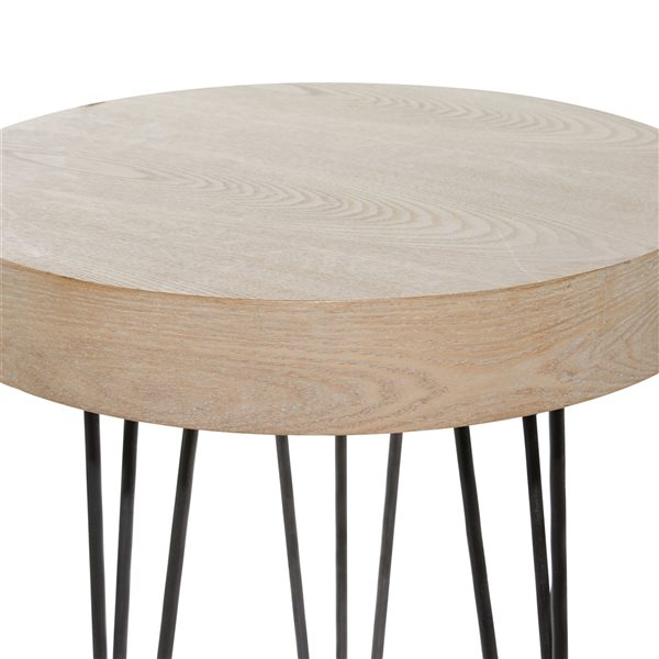 Grayson Lane 24-in x 20-in Brown Wood Round Accent Table