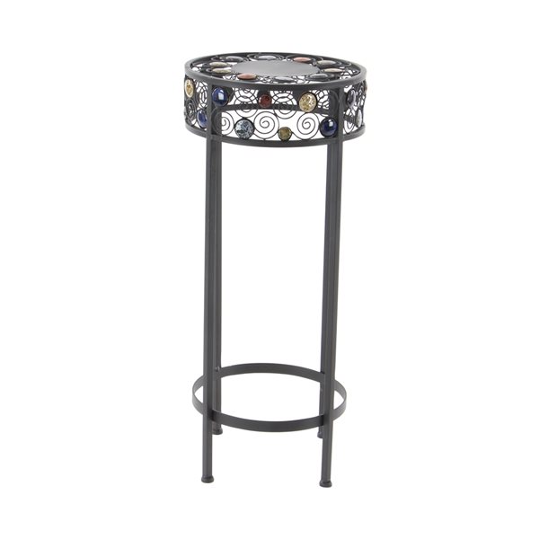 Grayson Lane 28-in Black Outdoor Round Cast Iron Plant Stands - Set of 3