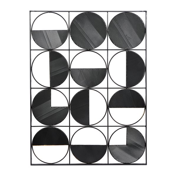 CosmoLiving by Cosmopolitan 40-in x 30-in x 1-in Black Metal Contemporary Wall Decor