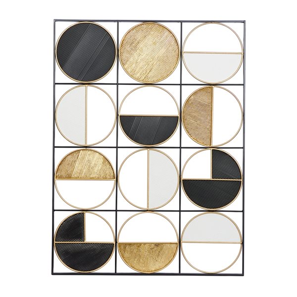 CosmoLiving by Cosmopolitan 40-in x 30-in x 1-in Black Metal Contemporary Wall Decor