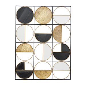 CosmoLiving by Cosmopolitan 40-in x 30-in x 1-in Black Metal Contemporary Wall Decor
