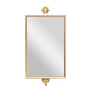 Grayson Lane 14-in x 28-in Rectangle Gold Contemporary Framed Wall Mirror