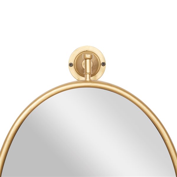 Grayson Lane 15-in x 29-in Oval Gold Contemporary Framed Wall Mirror