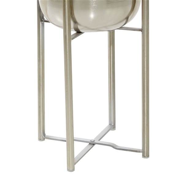 Grayson Lane 11-in x 22-in Silver Metal Planters - Set of 2