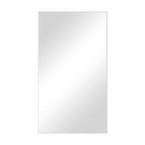 Grayson Lane 32-in x 18-in Rectangle White Contemporary Framed Wall Mirror