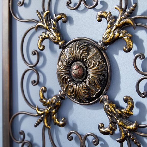 Grayson Lane 16-in x 16-in Brown Metal Rustic Wall Decor - Set of 4