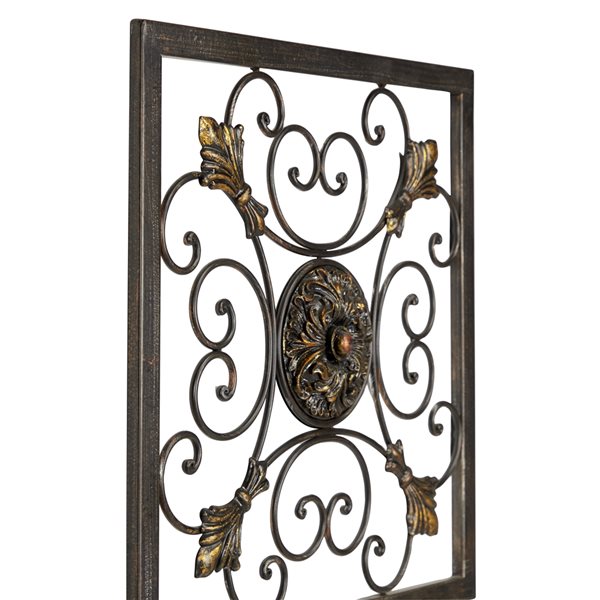 Grayson Lane 16-in x 16-in Brown Metal Rustic Wall Decor - Set of 4