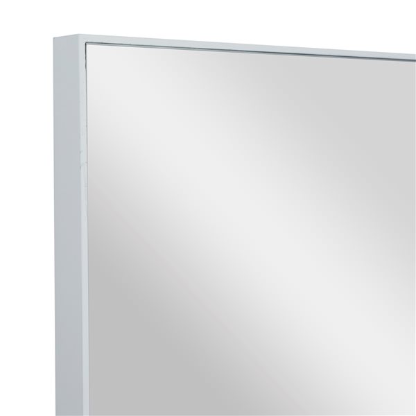 Grayson Lane 36-in x 18-in Rectangle White Framed Wall Mirror