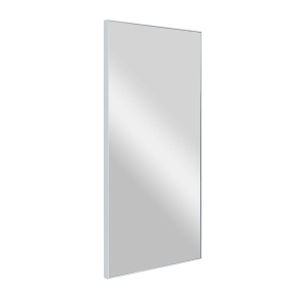 Grayson Lane 36-in x 18-in Rectangle White Framed Wall Mirror