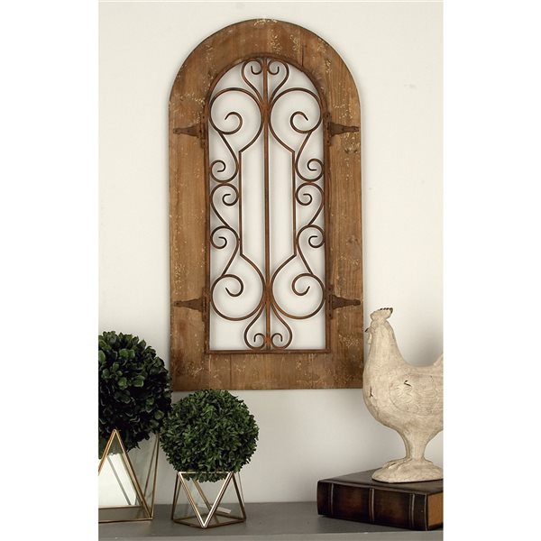 Grayson Lane 38-in x 20-in Brown Metal Rustic Ornamental Wall Decor