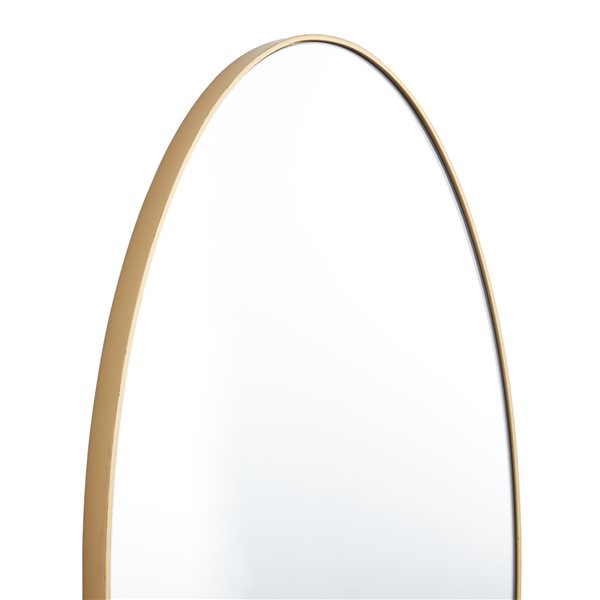 Grayson Lane 32-in x 18-in Oval Gold Contemporary Framed Wall Mirror