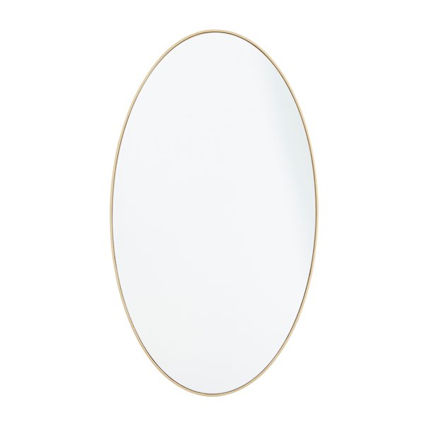 Grayson Lane 32-in x 18-in Oval Gold Contemporary Framed Wall Mirror