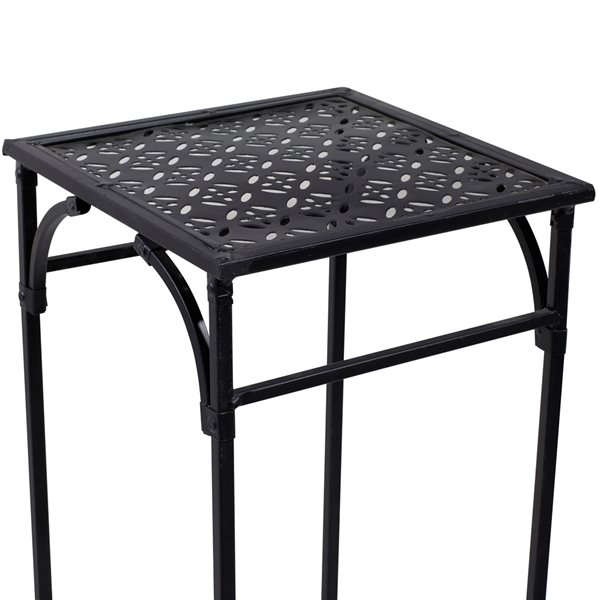 Grayson Lane 28-in Black Outdoor Square Cast Iron Plant Stands - Set of 3