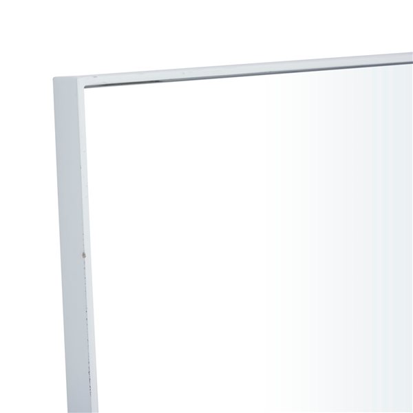 Grayson Lane 30-in x 14-in Rectangle White Contemporary Framed Wall Mirror