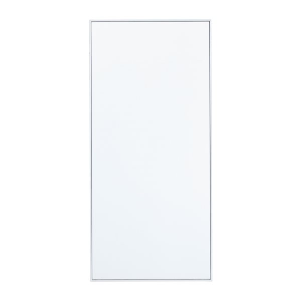 Grayson Lane 30-in x 14-in Rectangle White Contemporary Framed Wall Mirror