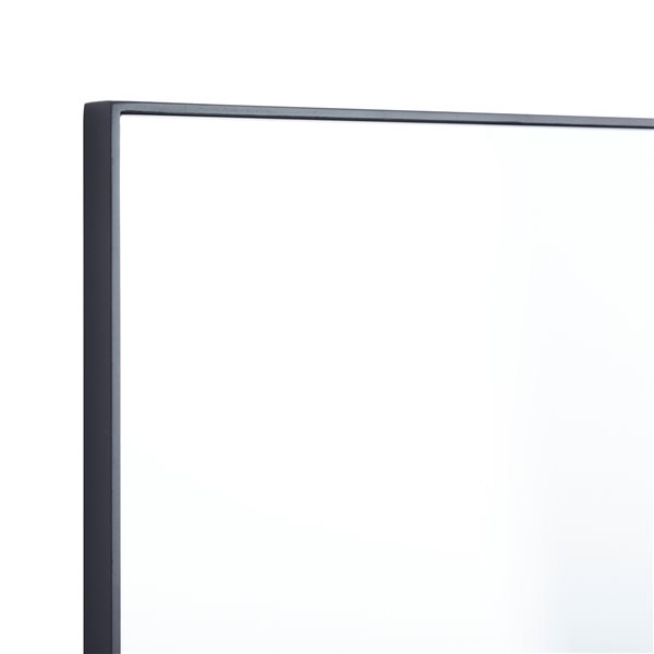 Grayson Lane 36-in x 14-in Rectangle Black Contemporary Framed Wall Mirror