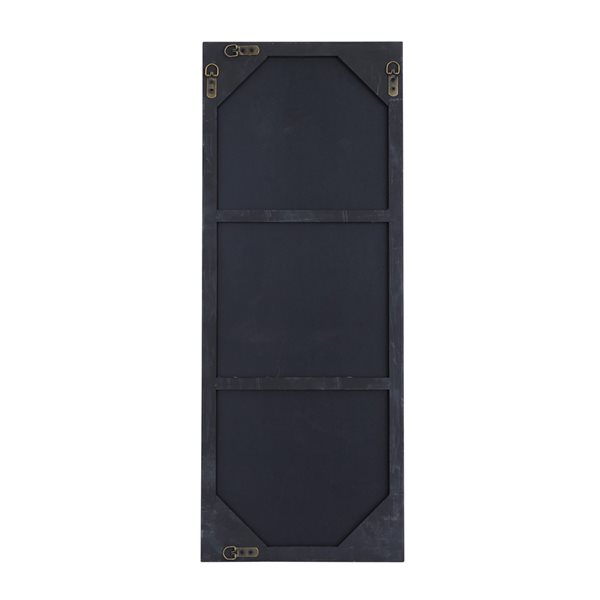 Grayson Lane 36-in x 14-in Rectangle Black Contemporary Framed Wall Mirror