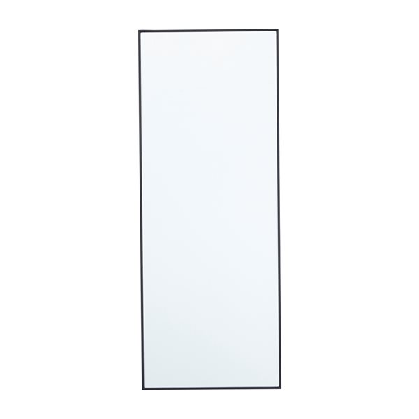 Grayson Lane 36-in x 14-in Rectangle Black Contemporary Framed Wall Mirror