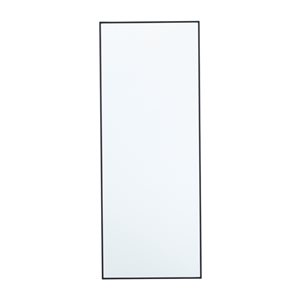 Grayson Lane 36-in x 14-in Rectangle Black Contemporary Framed Wall Mirror