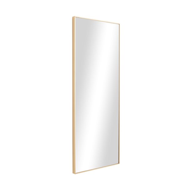 Grayson Lane 36-in x 14-in Rectangle Gold Contemporary Framed Wall Mirror