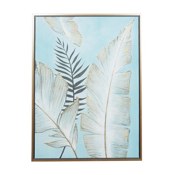 Grayson Lane 40-in x 30-in Gold Wood Framed Coastal Style Wall Art with ...