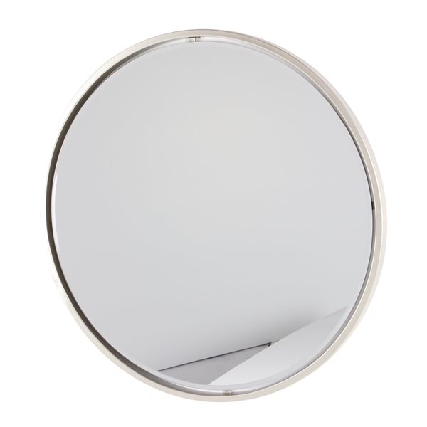 Grayson Lane 30-in x 30-in Round Silver Contemporary Framed Wall Mirror