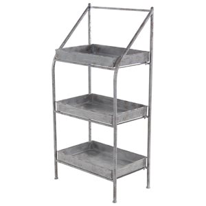 Grayson Lane 39-in x 18-in Grey Outdoor Rectangular Cast Iron Plant Stand