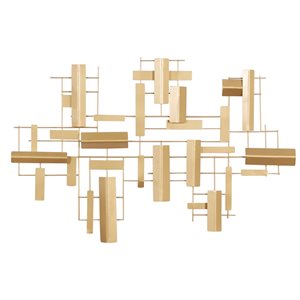 CosmoLiving by Cosmopolitan 23-in x 36-in Gold Iron Contemporary Wall Decor
