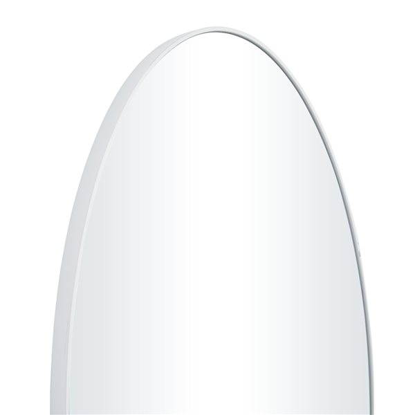 Grayson Lane 32-in x 18-in Oval White Contemporary Framed Wall Mirror