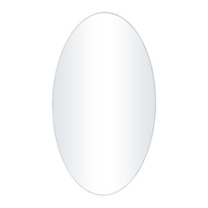 Grayson Lane 32-in x 18-in Oval White Contemporary Framed Wall Mirror