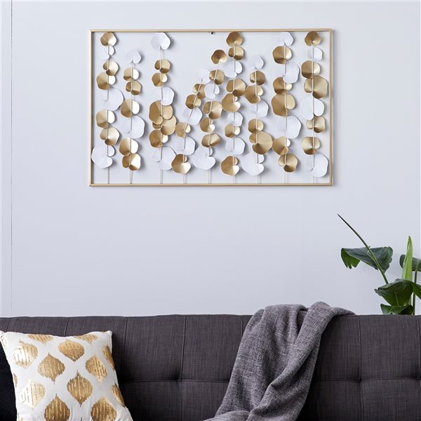 Grayson Lane 40-in x 26-in Modern Wall Decor in Gold Metal