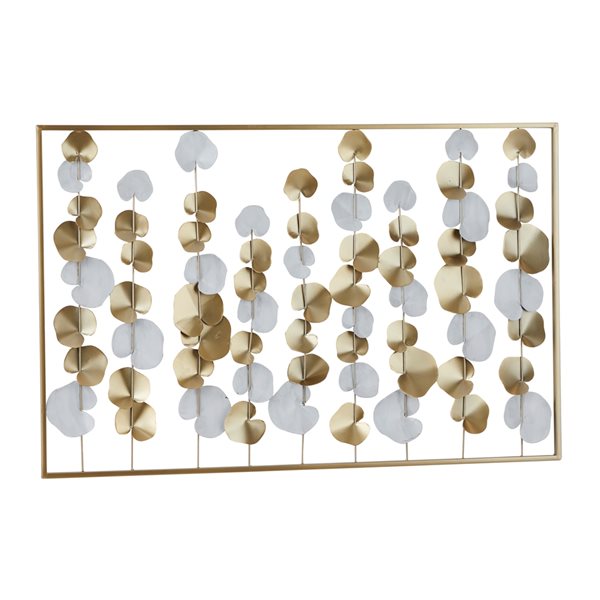 Grayson Lane 40-in x 26-in Modern Wall Decor in Gold Metal