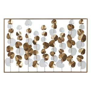 Grayson Lane 40-in x 26-in Modern Wall Decor in Gold Metal