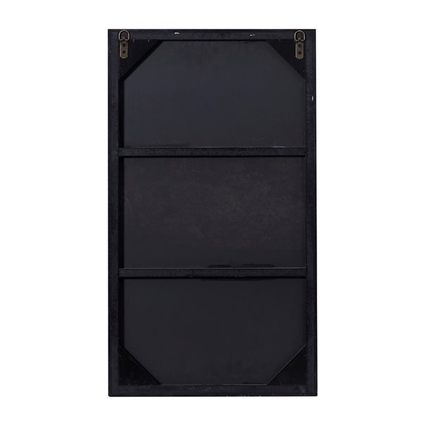 Grayson Lane 32-in x 18-in Rectangle Black Contemporary Framed Wall Mirror