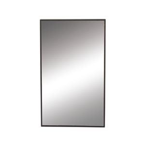 Grayson Lane 32-in x 18-in Rectangle Black Contemporary Framed Wall Mirror