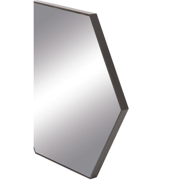 Cosmoliving By Cosmopolitan 21-in x 24-in Hexagon Black Contemporary Framed Wall Mirror